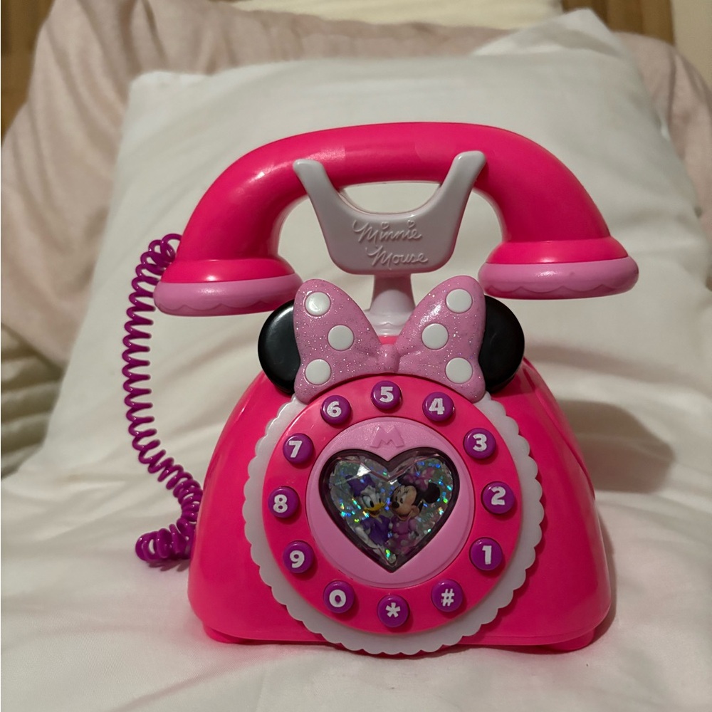 Pink Toy Phone with batteries.